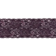 Кружево эластичное, ширина 80 мм, цвет фиолетовый, намотка 15 ярдов