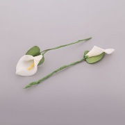 Цветочки свадебные, размер 17х30 мм, цвет белый