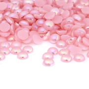 Полубусины под жемчуг пластиковые, размер 6 мм, цвет розовый радужный
