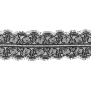 Кружево "Французское", ширина 105 мм, цвет черный, длина 3 метра