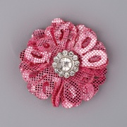 Цветочки декоративные со стразами, цвет грязно-розовый, диаметр 30 мм