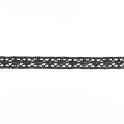Кружево вязаное плетеное, ширина 13 мм, цвет черный, намотка 15 ярдов