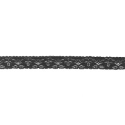 Кружево эластичное, ширина 25 мм, цвет черный, намотка 30 ярдов