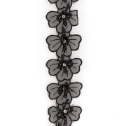 Бабочки из капроновой ленты, цвет черный, ширина 50 мм, намотка 15 ярдов