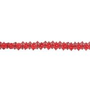 Кружево ажурное с ветами и бусинами, ширина 30 мм, намотка 10 ярдов, цвет бордовый (№48)