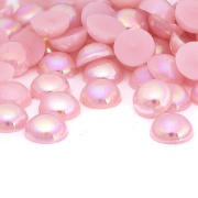 Полубусины под жемчуг пластиковые, размер 10 мм, цвет розовый радужный