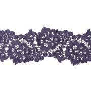 Кружево ажурное с цветочным узором, ширина 130 мм, цвет темно-синий, намотка 15 ярдов