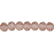 Бусины граненые Рондель (стекло), цвет светло-бежевый (23), 6 мм, 85 шт/нить