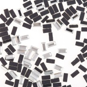 Стразы термоклеевые стеклянные Crystal, форма прямоугольник, размер 2,5х5 мм, цвет прозрачный кристалл, 480 шт/уп