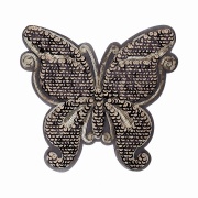 Аппликация на сетке из пайеток "Бабочка", размер 240х245 мм, цвет черный+золотой