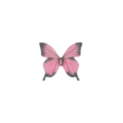 Аппликации бабочки из капрона двухслойная, размер 45х40 мм  цвет розовый, стразы белые 