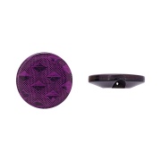 Пуговица пластиковая на полуножке, размер 34L, форма круглая, рисунок "ромб", цвет фиолетовый