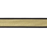 Декоративная репсовая тесьма, цвет черный+золотой, ширина 25 мм, намотка 50 ярдов