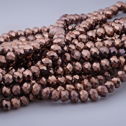 Бусины граненые Рондель (стекло), цвет бронза (82), 6 мм, 100 шт/нить