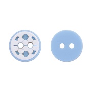 Пуговица пластиковая на два прокола "Футбол", размер 20L, цвет белый/голубой