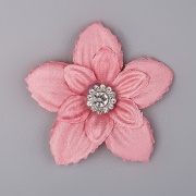Цветочки декоративные со стразами, цвет грязно-розовый, диаметр 45 мм