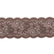 Кружево эластичное, ширина 80 мм, цвет коричневый, намотка 15 ярдов