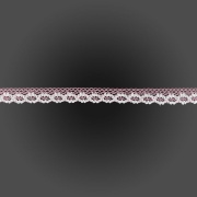 Кружево вязаное плетеное, ширина 20 мм, цвет розовый+белый, намотка 15 ярдов