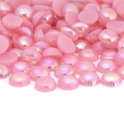 Полубусины под жемчуг пластиковые, размер 8 мм, цвет розовый радужный