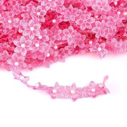 Цветочки из капроновой ленты, размер 30 мм, намотка 20 ярдов, цвет темно-розовый (№25) 