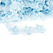Цветочки из капроновой ленты, ширина 60 мм, намотка 20 ярдов, цвет голубой (№15) 