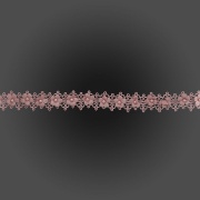 Кружево ажурное с цветами и бусинами, ширина 30 мм, намотка 10 ярдов, цвет грязно-розовый (№169)