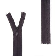 Молния спираль, тип 3, потайная, неразъемная, основа капрон, длина 20 см, цвет 322 (черный), бегунок цвета основы, 100 шт/уп, (F08)