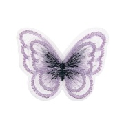 Аппликация "Бабочка", вышивка на капроне, размер 50х35 мм цвет сиреневый