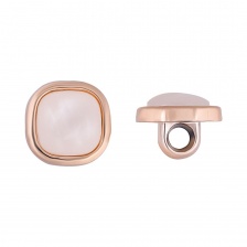 Пуговица пластиковая на ножке, размер 20L, цвет золотой+белый