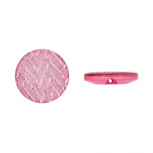 Пуговица пластиковая на полуножке, размер 24L, розовая с блестками, рисунок "елочка"