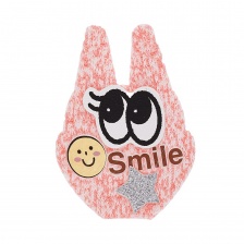 Аппликация 3D "Зайчик", цвет грязно-розовый, размер 35х50 мм