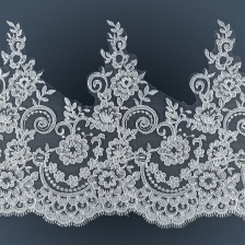 Кружево гипюр, ширина 330 мм, цвет кипенно-белый, намотка 10 ярдов