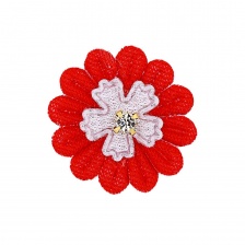Аппликация 3D "Цветочек", цвет красный, размер 25 мм