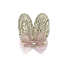 Аппликация 3D "Ушки", цвет золотой, размер 55 мм 60 мм