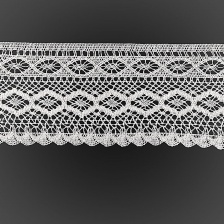 Кружево вязаное плетеное, ширина 130 мм, цвет белый, намотка 15 ярдов