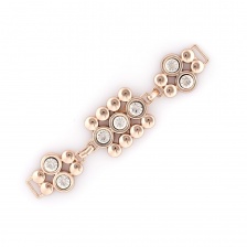 Декоративное украшение пришивное металлическое, цвет золото+белые стразы, размер 104х23 мм