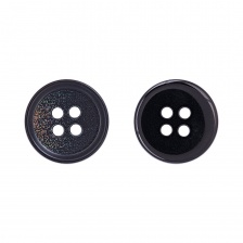 Пуговица пластиковая на четыре прокола, размер 24L, цвет кофейный