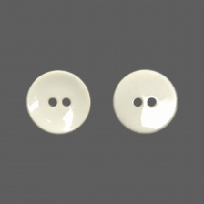 Пуговица пластиковая на два прокола, размер 40L, цвет светло-бежевый