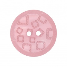 Пуговица пластиковая на два прокола, розовая, 24L