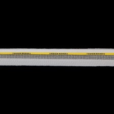 Декоративная тесьма отделочная со стразами, цвет белый+желтый, ширина 30 мм, намотка 50 ярдов