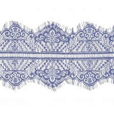 Кружево "Французское", ширина 140 мм, цвет синий, длина 3 метра