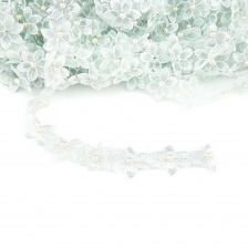 Цветочки из капроновой ленты, размер 30 мм, намотка 20 ярдов, цвет мятный (№ 14) 