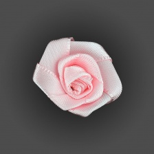 Цветочек из атласной ленты, розовый, размер 20 мм