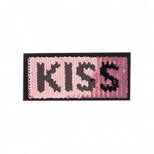 Термоаппликация-перевертыш из двухсторонних пайеток "KISS", размер 112х50 мм