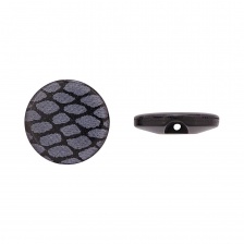 Пуговица пластиковая на полуножке, размер 24L, форма круглая, цвет черный 