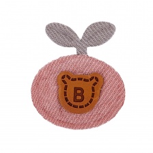 Аппликация 3D "Яблочко", цвет грязно-розовый+серый, размер 27х30 мм