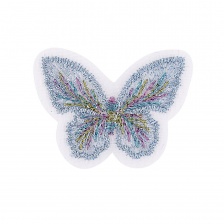 Аппликации бабочки из капрона, размер 33х24 мм цвет серый