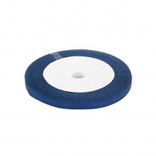 Декоративная лента атласная, ширина 6 мм, намотка 25 ярдов, цвет темно-синий (№038)