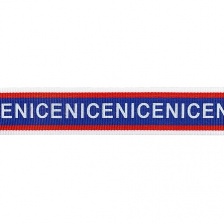 Лента репосвая, с принтом "NICE", ширина 30 мм, цвет белый+красный+синий, намотка 50 ярдов