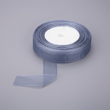 Декоративная лента капроновая, ширина 20 мм, намотка 36 ярдов, цвет серый